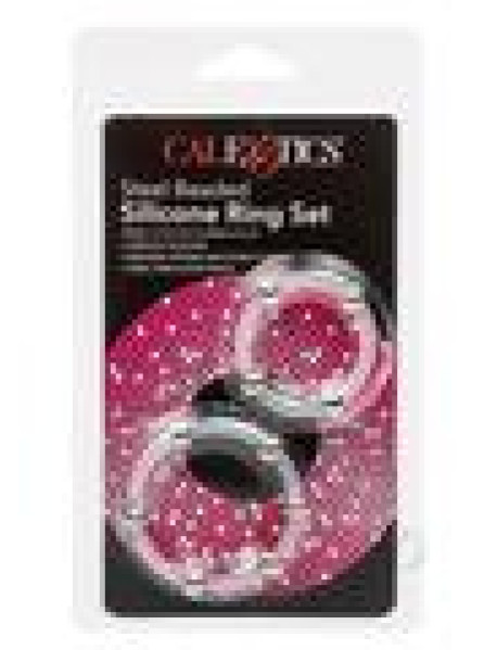 Steel Beaded Silicone Ring Set