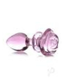 Booty Sparks Pink Rose Glass Plug Lg