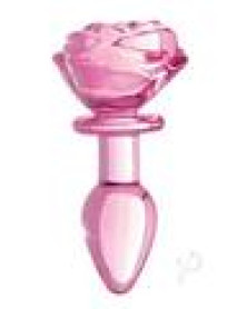 Booty Sparks Pink Rose Glass Plug Sm