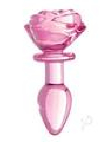 Booty Sparks Pink Rose Glass Plug Sm