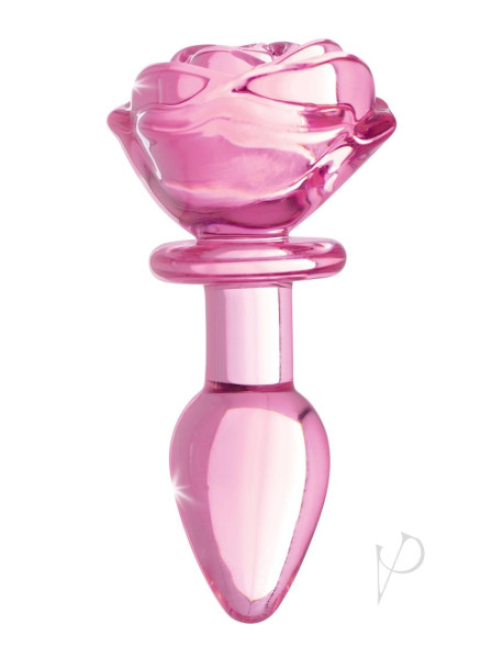 Booty Sparks Pink Rose Glass Plug Sm