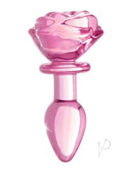 Booty Sparks Pink Rose Glass Plug Sm