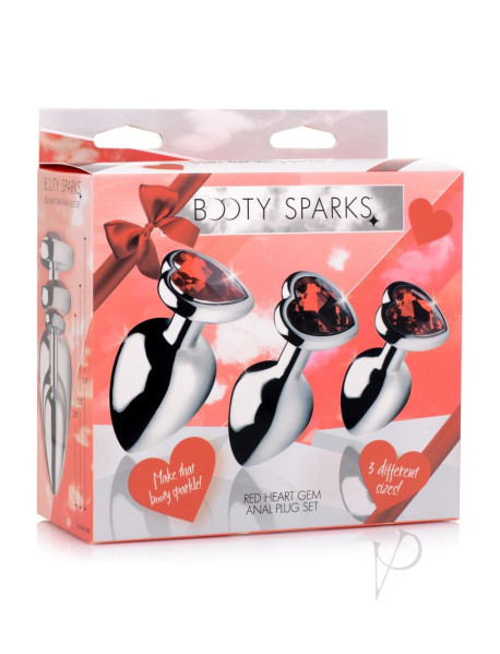 Booty Sparks Red Heart Plug Set Booty Sparks Red Heart Plug Set