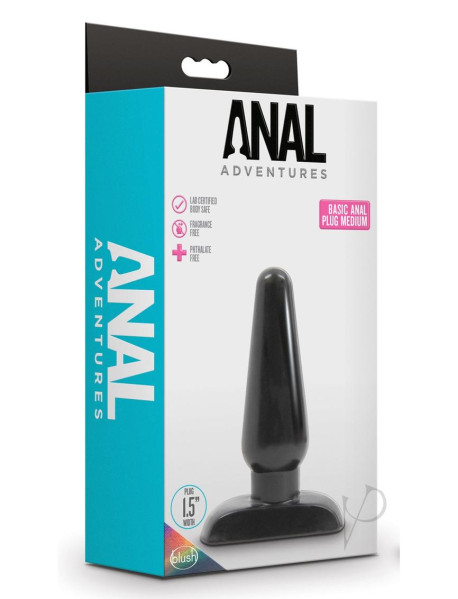 Anal Adv Basic Anal Plug Md Black