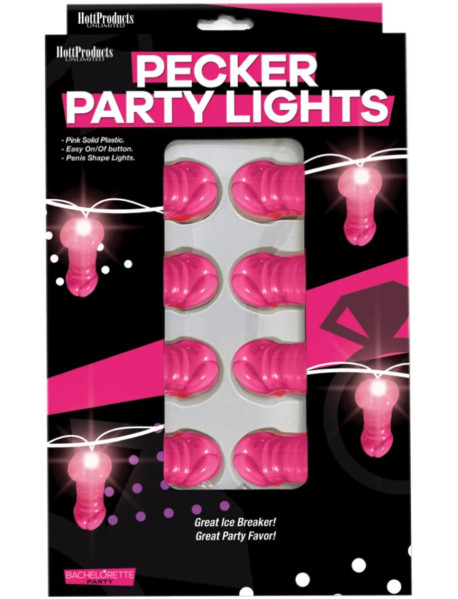 Light Up Pink Pecker String Party Lights