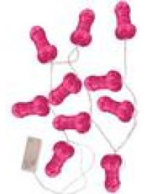 Light Up Pink Pecker String Party Lights