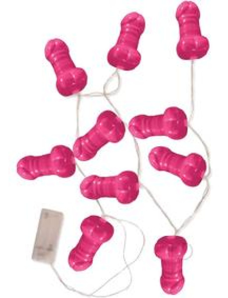 Light Up Pink Pecker String Party Lights