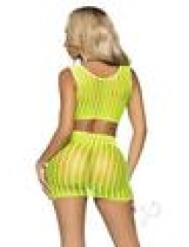 Crochet Tank Top/mini Skirt 2pc Os Yelw