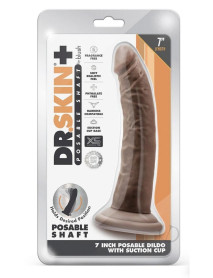 Dr Skin Plus Posable Dildo 7 Chocolate