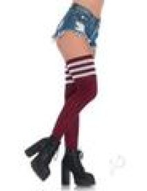 Athlete Thigh Hi 3 Stripe Top Os Burgund