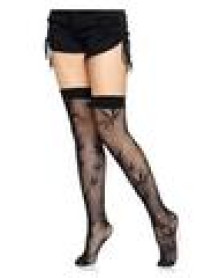 420 Net Thigh High Os Black