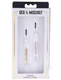 Sandm Pearl Nipple Ties Wht/gld