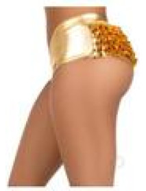 Lame Ruffle Back Shorts Md Gld