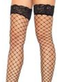 Fence Net Stocking Lace Top Os Blk