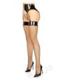 Vinyl Garter Net Stock Gstring Md/lg Blk
