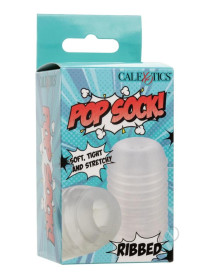 Pop Sock Ribbed Stroker Clear
