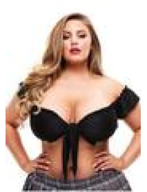 Tp Schoolgirl Tie Top Blk Xl