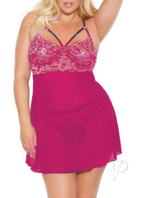 Babydoll Thong Pnk/rse Gld Xl