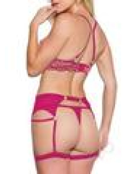 Bra Garter Thong Pnk/rse Gld Md