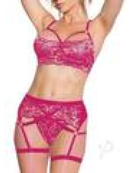 Bra Garter Thong Pnk/rse Gld Md
