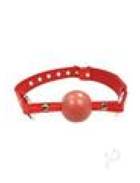 Fb Ball Gag Vegan Leather Red