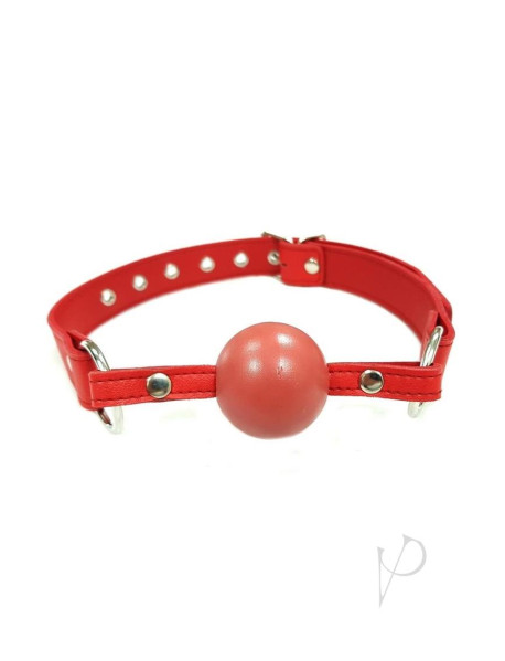 Fb Ball Gag Vegan Leather Red