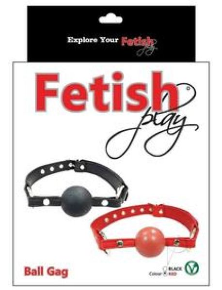 Fb Ball Gag Vegan Leather Red