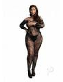 Lace Sleeved Bodystocking Qn Blk