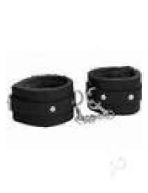 Ouch Plush Leather Wrist Cuff Black