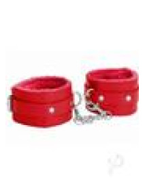 Ouch Plush Leather Ankle Cuff Red