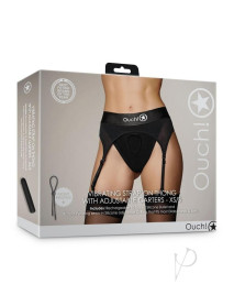 Ouch Vibe Strapon Thong Garter Xs/sm Blk