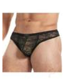 Lace King Lace Thong L/xl Blk