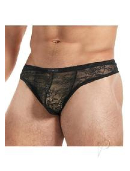 Lace King Lace Thong L/xl Blk