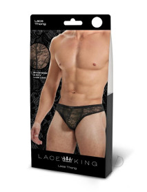 Lace King Lace Thong S/m Blk
