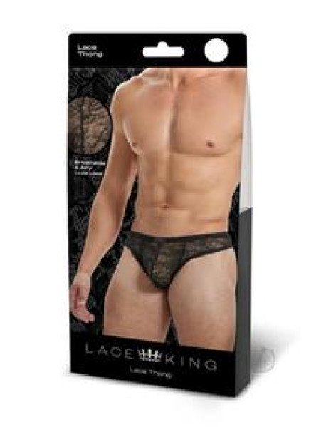 Lace King Lace Thong S/m Blk