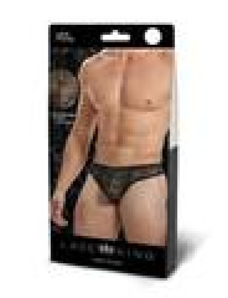 Lace King Lace Thong S/m Blk
