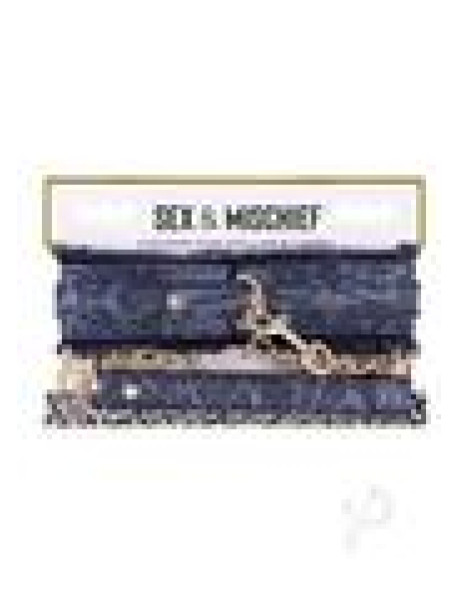 Sandm Cougar Fur Collar/leash Nvy/gld