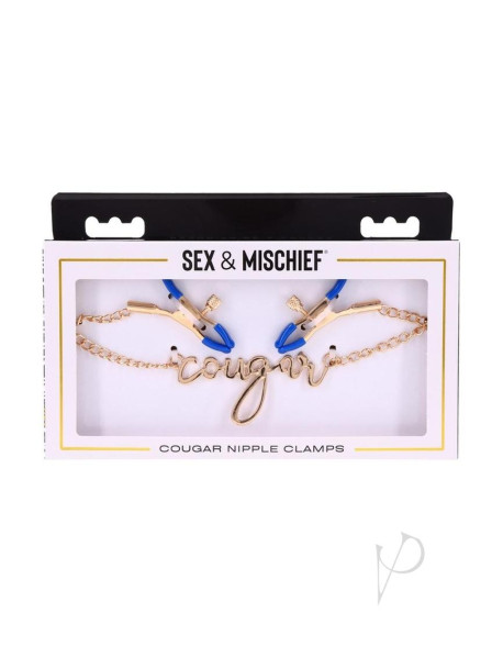 Sandm Cougar Nipple Clamps Nvy/gld (disc)