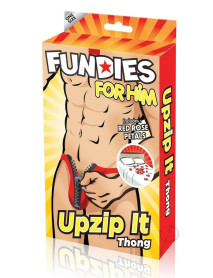 Unzip It Thong Red Rose Petal O/s