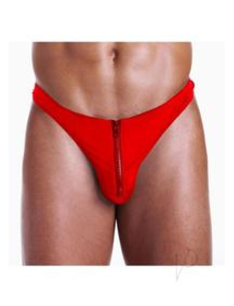 Unzip It Thong Red Rose Petal O/s