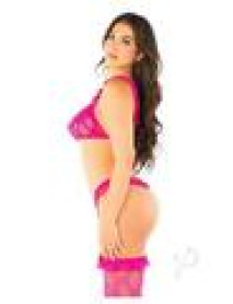 Ruffle Bow Bra Gstring Thigh High Mag Os