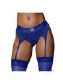 Ouch Vibe Strap On Thong M/l Blue