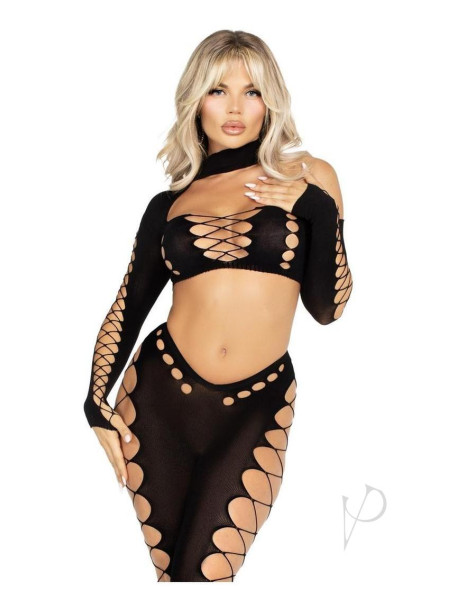2 Pc Seamless Asymmetrical Cut-out Crop