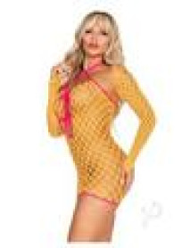 2 Pc Eyelet Net Mini Dress With Tie-fron