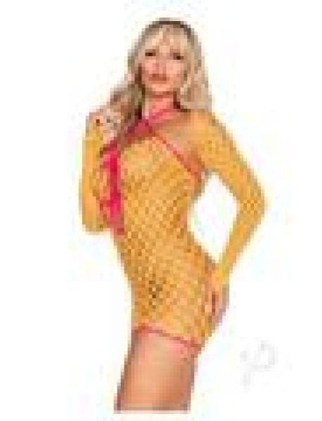 2 Pc Eyelet Net Mini Dress With Tie-fron
