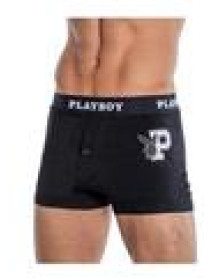 Playboy Mens Varsityboxbr Xlblkwht(disc)