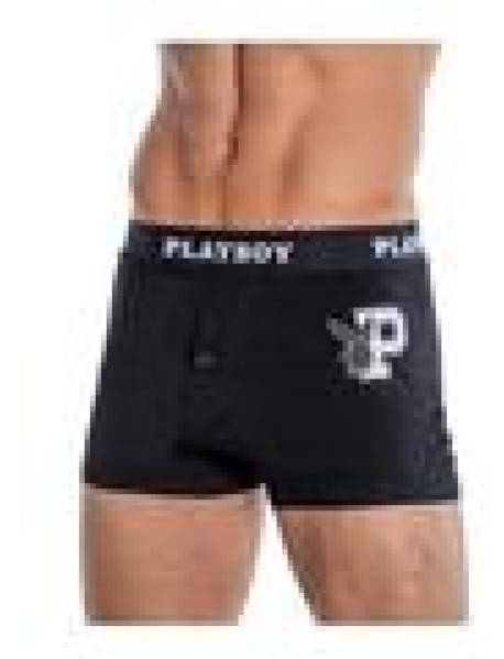 Playboy Mens Varsityboxbr Xlblkwht(disc)