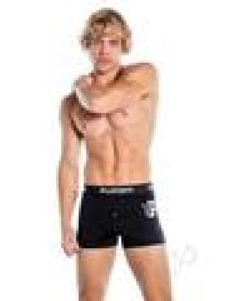 Playboy Mens Varsity Boxer 1x Blk/wht