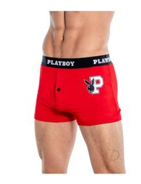 Playboy Mens Varsity Boxer Br Xl Red/wht Playboy Mens Varsity Boxer Br Xl Red/wht