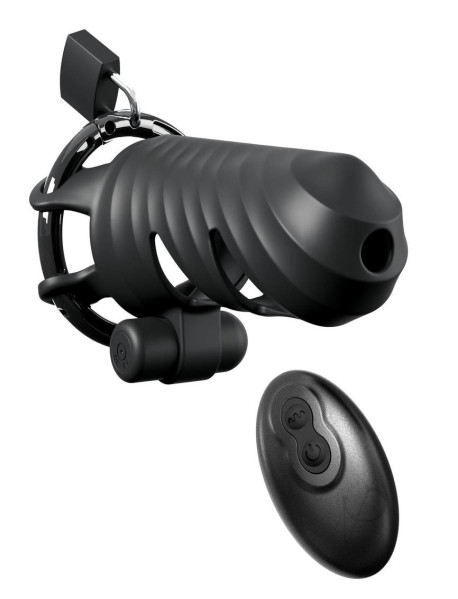 Fantasy Cringz Remote Cock Block Blk Fantasy Cringz Remote Cock Block Blk